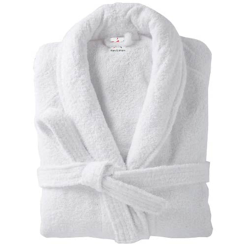 BATHROBE GOWN LUXURIOUS EGYPTIAN COTTON COMB WHITE