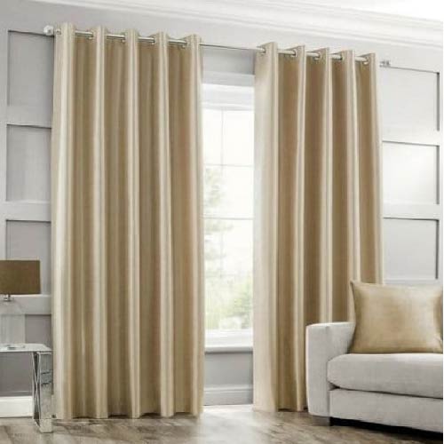 SILK CURTAINS SILVER BEIGE