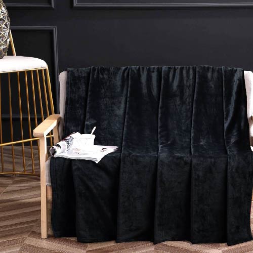 FLEECE AC BLANKET PREMIUM SUPERSOFT QUALITY KING SIZE BLACK