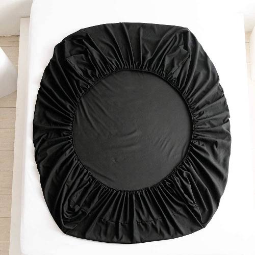 COTTON FITTED SHEET PREMIUM QUALITY BLACK