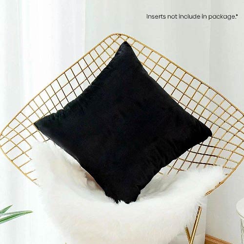 VELVET CUSHION COVER PREMIUM QUALITY 16 X 16 INCHES BLACK