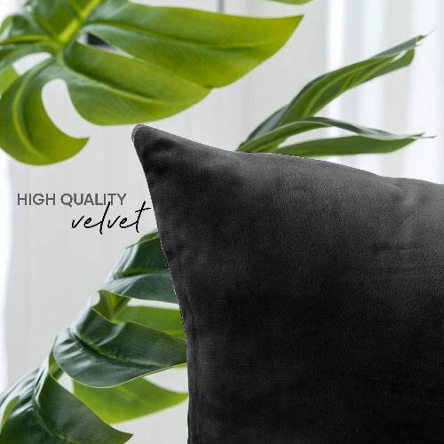 VELVET CUSHION COVER PREMIUM QUALITY 16 X 16 INCHES BLACK