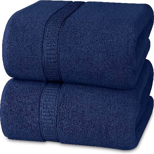 BATH TOWEL 27 X 54 INCHES 1 PIECE LUXURIOUS SUPERSOFT NAVY BLUE