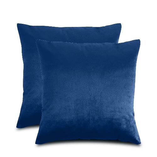 VELVET CUSHION COVER PREMIUM QUALITY 16 X 16 INCHES BLUE