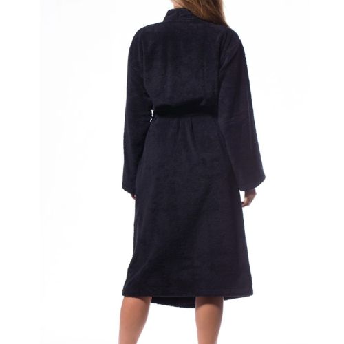 BATHROBE GOWN LUXURIOUS EGYPTIAN COTTON COMB BLACK