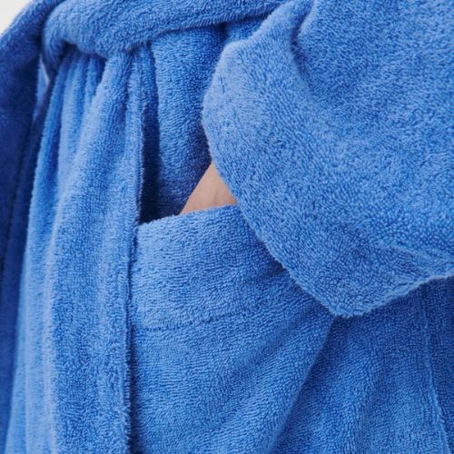 BATHROBE GOWN LUXURIOUS EGYPTIAN COTTON COMB SKY BLUE