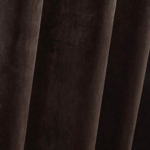 PLAIN DYED PREMIUM VELVET CURTAINS (PAIR) CHOCOLATE BROWN