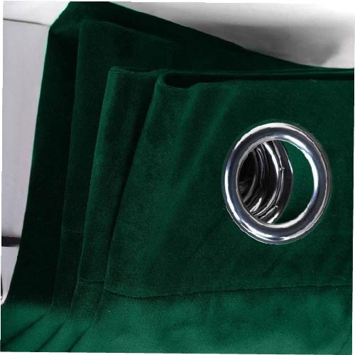 PLAIN DYED PREMIUM VELVET CURTAINS (PAIR) GREEN