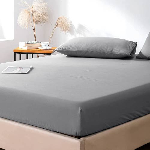 COTTON FITTED SHEET PREMIUM QUALITY GREY