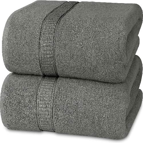 BATH TOWEL 27 X 54 INCHES 1 PIECE LUXURIOUS SUPERSOFT GREY