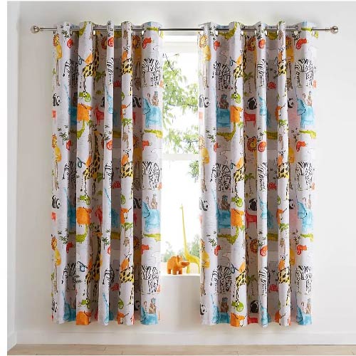 DUCK COTTON CURTAINS FOR KIDS PAIR BLACKOUT 5.5 X 6 FOOT EACH