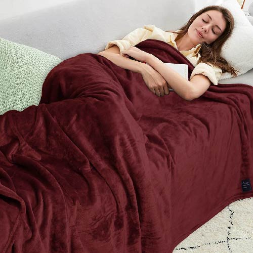 FLEECE AC BLANKET PREMIUM SUPERSOFT QUALITY KING SIZE MAROON