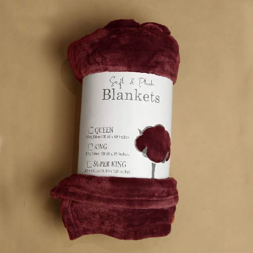 FLEECE AC BLANKET PREMIUM SUPERSOFT QUALITY KING SIZE MAROON
