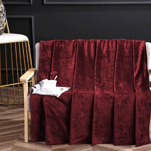 FLEECE AC BLANKET PREMIUM SUPERSOFT QUALITY KING SIZE MAROON