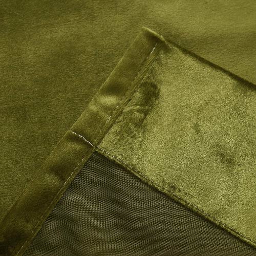 PLAIN DYED PREMIUM VELVET CURTAINS (PAIR) OLIVE