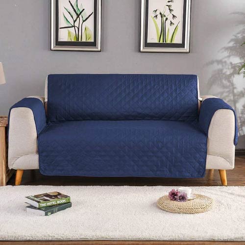 SOFA COAT FINE QUALITY WITH QUILTING BLUE COLOR