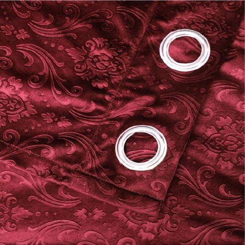 VELVET CURTAINS PREMIUM QUALITY EMBOSSED STUFF (PAIR) SHOCKING PINK