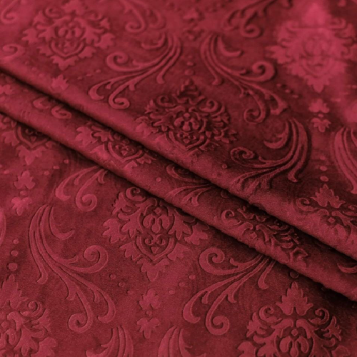 VELVET CURTAINS PREMIUM QUALITY EMBOSSED STUFF (PAIR) SHOCKING PINK