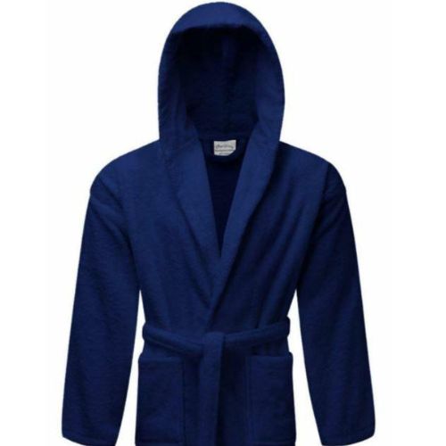 BATHROBE GOWN LUXURIOUS EGYPTIAN COTTON COMB ROYAL BLUE