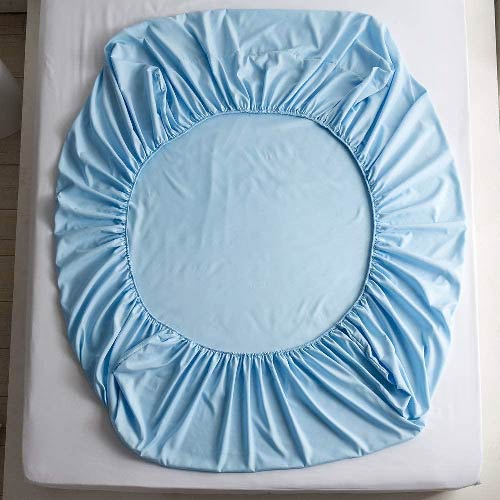 COTTON FITTED SHEET PREMIUM QUALITY SKY BLUE