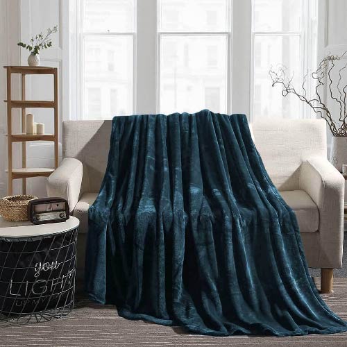 FLEECE AC BLANKET PREMIUM SUPERSOFT QUALITY KING SIZE TEAL GREEN