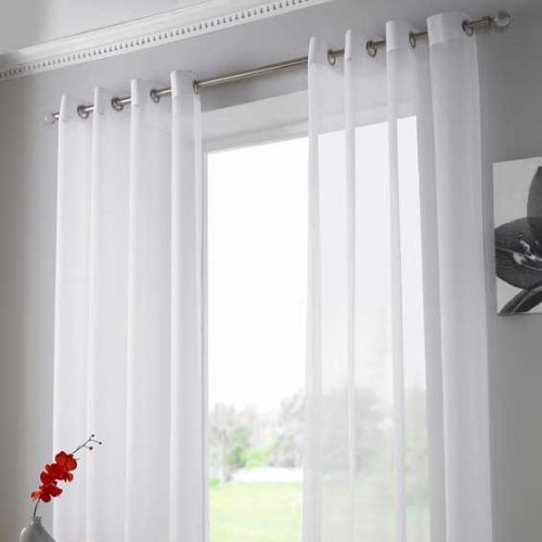 PLAIN WHITE NET SHEER CHIFFON CURTAINS