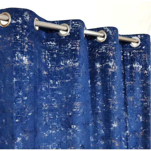 TEXTURE VELVET CURTAINS PREMIUM QUALITY MOONLIGHT STUFF (PAIR) BLUE